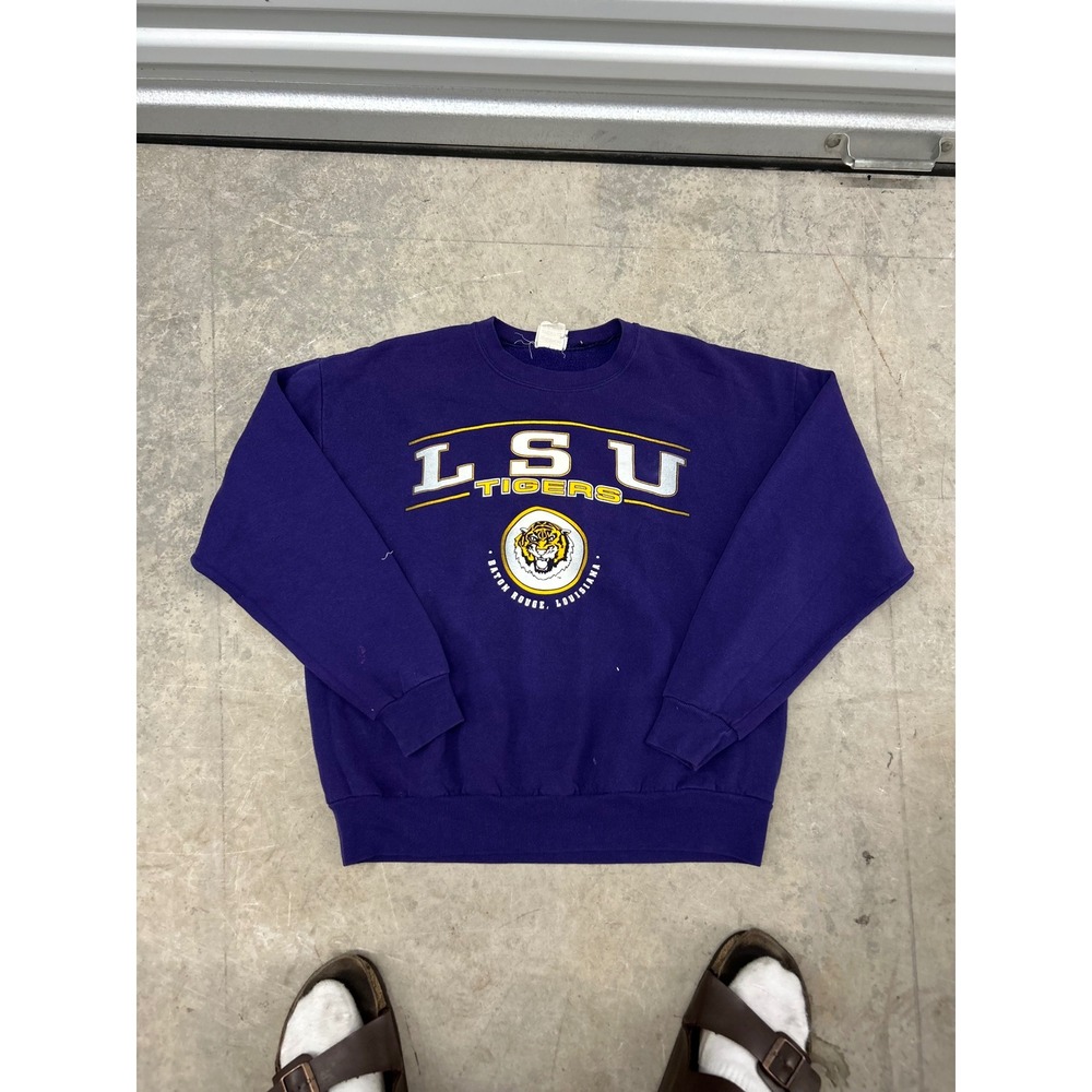 Vintage LSU Tigers Jerzees Sweatshirt Mens XL Purple Crewneck College 90s NCAA